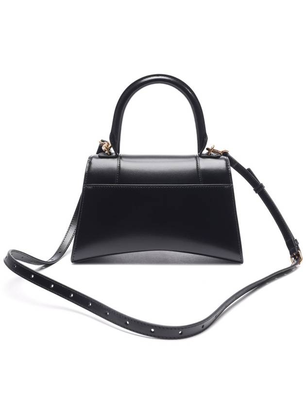 Hourglass Small Tote Bag in Shiny Box Calfskin Black - BALENCIAGA - BALAAN 5