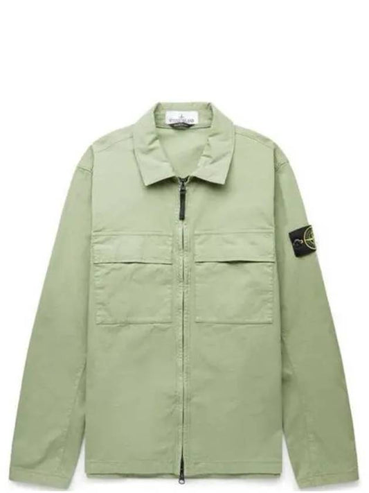 Wappen Patch Double Pocket Cotton Zip-Up Jacket Green - STONE ISLAND - BALAAN 2