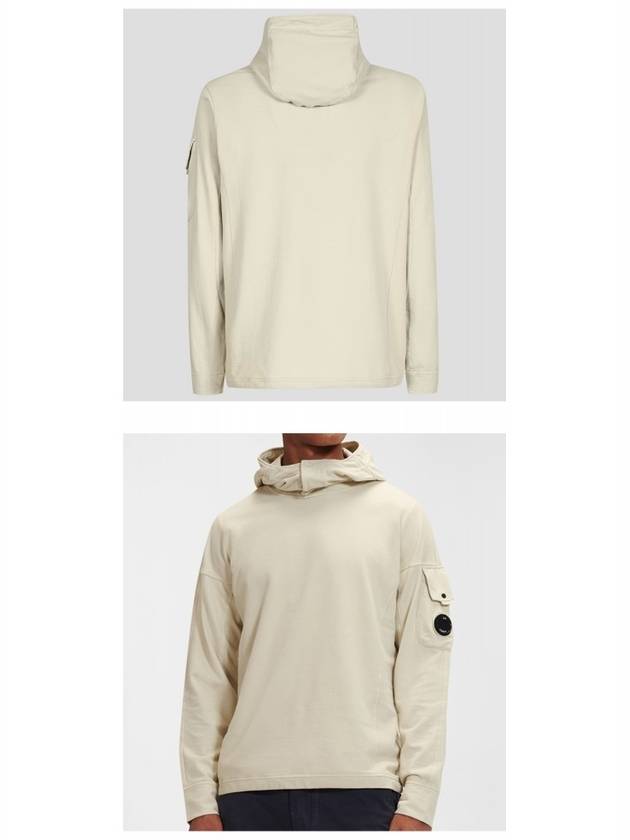 Lens Wappen Sweat Hood Beige - CP COMPANY - BALAAN.