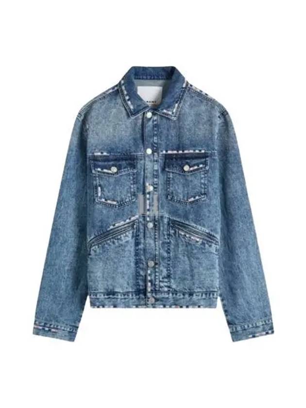 Jango Embroidered Denim Jacket Blue - ISABEL MARANT - BALAAN 2