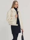 Leather Line Fur Jacket Ivory - LESEIZIEME - BALAAN 4