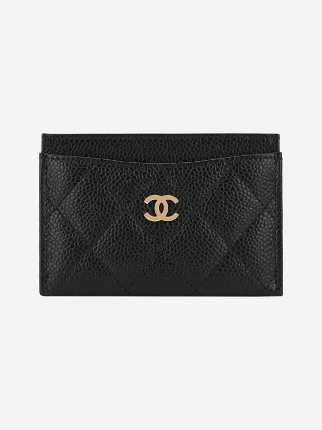 Classic Card Holder Grained Calfskin & Gold Black - CHANEL - BALAAN 2