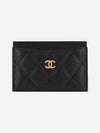 Classic Card Holder Grained Calfskin & Gold Black - CHANEL - BALAAN 2