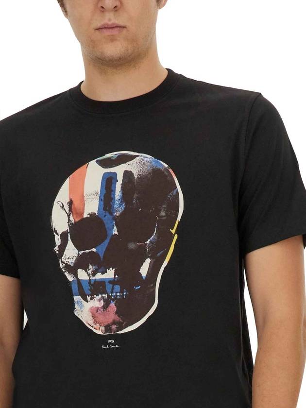 Skull Printing Short Sleeve T-Shirt Black - PAUL SMITH - BALAAN 5