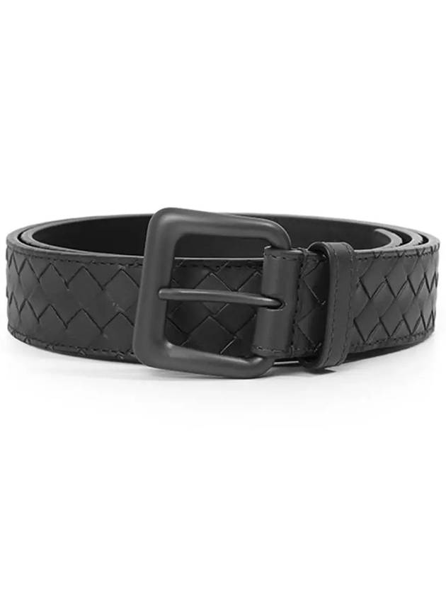 Men's Intrecciato Leather Belt Black - BOTTEGA VENETA - BALAAN 6