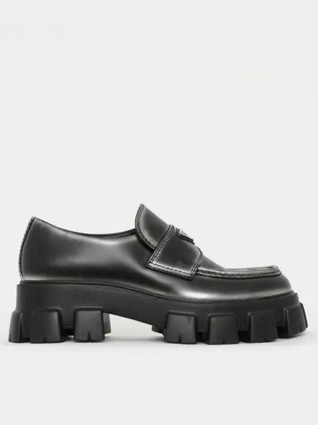 Men's Monolith Leather Loafers Black - PRADA - BALAAN 2