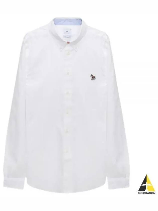 Men's Logo Patch Long Sleeve Shirt White - PAUL SMITH - BALAAN 2