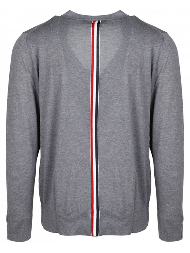 Men's Classic Three-Stripe Backstripe Wool Cardigan Grey - THOM BROWNE - BALAAN 6