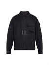 Wappen Patch Cupro Shirt Jacket Black - STONE ISLAND - BALAAN 2