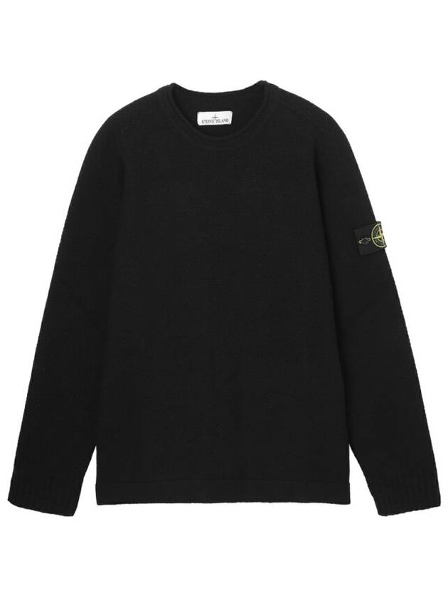 Compass Badge Wool Knit Top Black - STONE ISLAND - BALAAN 2