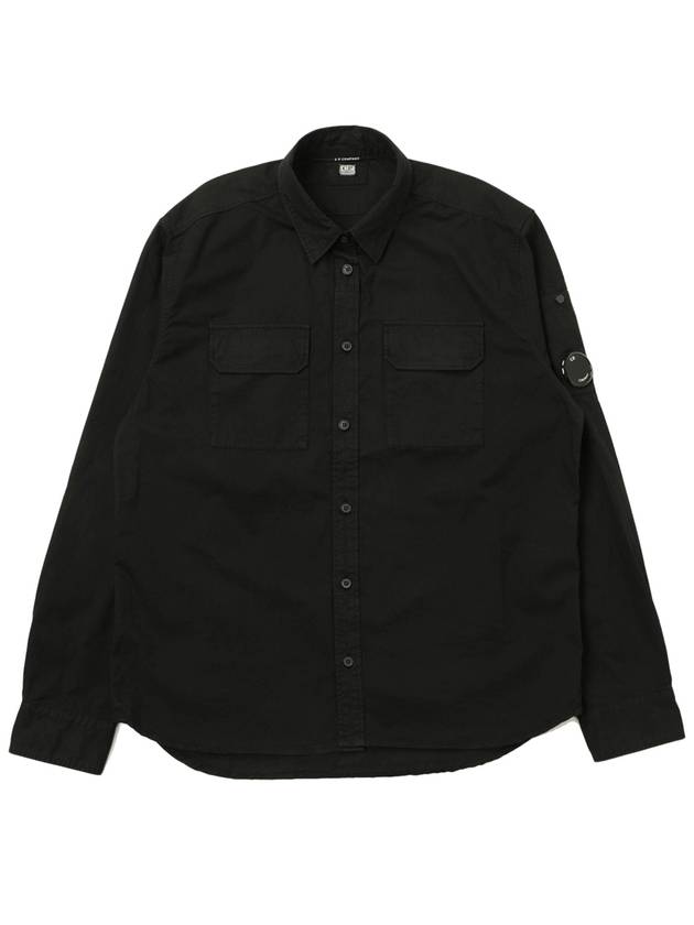 Men's Lens Wappen Long Sleeve Shirt Black - CP COMPANY - BALAAN 2