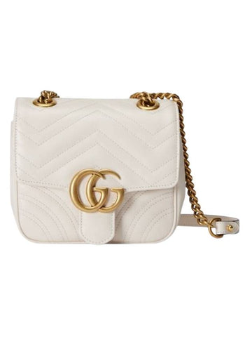 GG Marmont Matelasse Small Shoulder Bag White - GUCCI - BALAAN 1