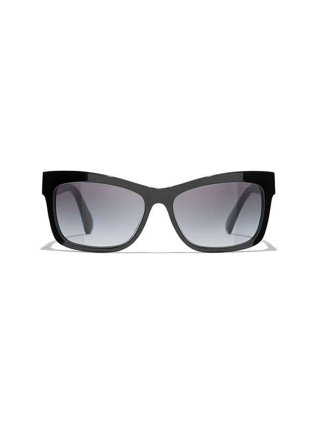 Eyewear CC Logo Cubic Crystal Rectangular Sunglasses Black - CHANEL - BALAAN 3