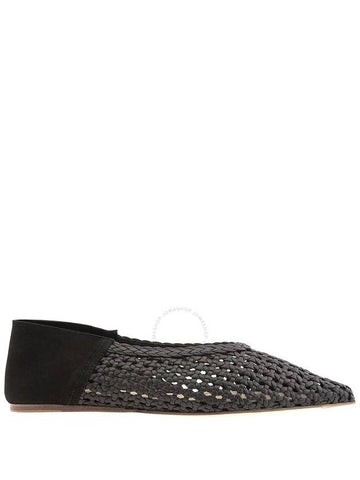 Studio Amelia Ladies Black Lattice Babche Pointed Toe Nappa Flats Brand Size 36 US Size 6 - STUDIO AMELIA - BALAAN 1