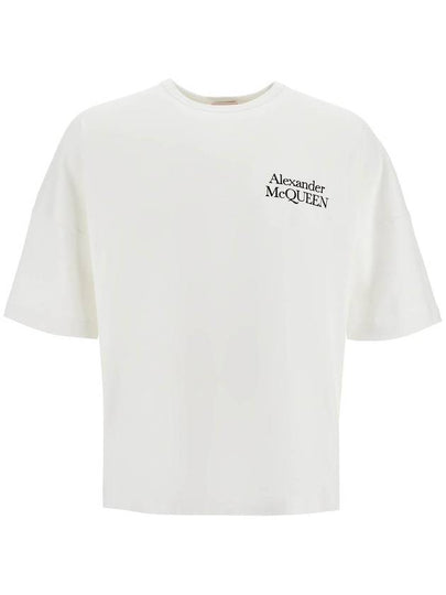 Logo Print Cotton Short Sleeve T-Shirt White - ALEXANDER MCQUEEN - BALAAN 2