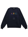 Logo Patch Crewneck Sweatshirt Navy - A.P.C. - BALAAN 2