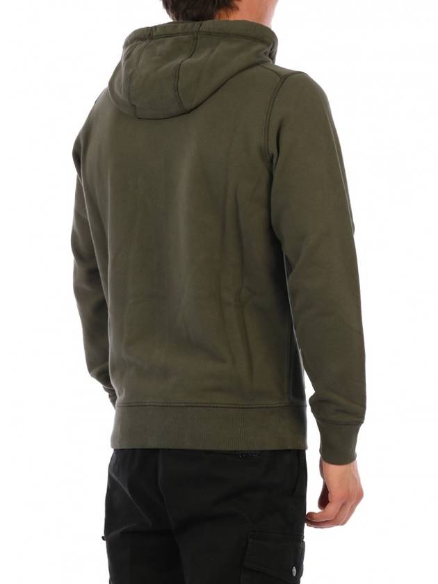 Wappen Logo Zip Up Hoodie Dark Green - STONE ISLAND - BALAAN 4