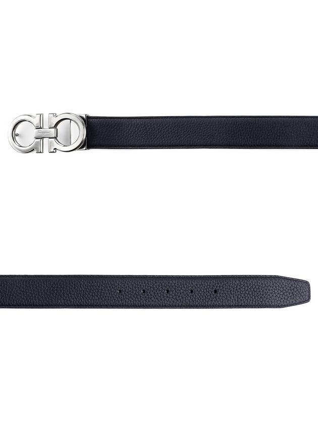 Reversible Adjustable Gancini Belt Black - SALVATORE FERRAGAMO - BALAAN 2