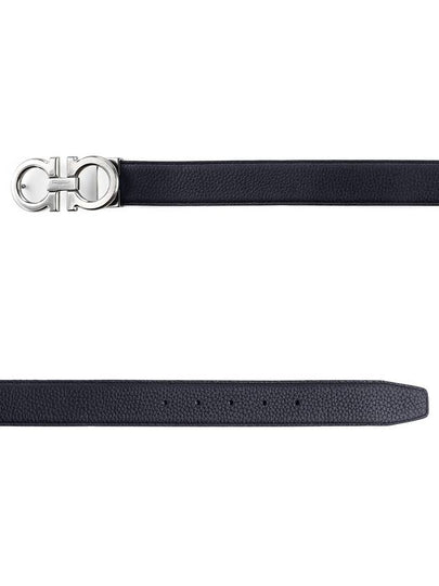 Reversible Gancini Leather Belt Black - SALVATORE FERRAGAMO - BALAAN 2