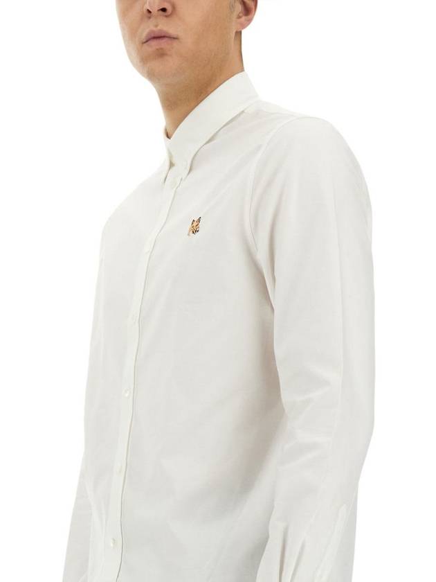 Mini Fox Head Classic BD Long Sleeve Shirt White - MAISON KITSUNE - BALAAN 5