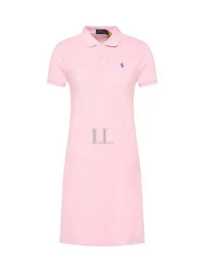 Women's Pony Logo Midi Dress Pink - POLO RALPH LAUREN - BALAAN 2