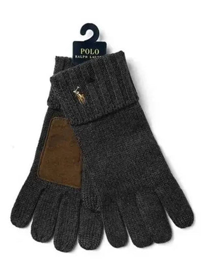 Signature Pony Merino Wool Touchscreen Gloves Charcoal - POLO RALPH LAUREN - BALAAN 2