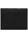 Crocodile Uptown Pouch Bag Black - SAINT LAURENT - BALAAN 4