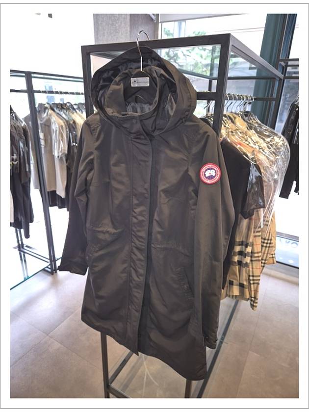 Women's Belt Collar Hooded Jacket Black - CANADA GOOSE - BALAAN 4