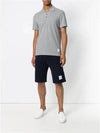 Men's Cotton Pique Center Bag Striped Short Sleeve Polo Shirt Grey - THOM BROWNE - BALAAN 3