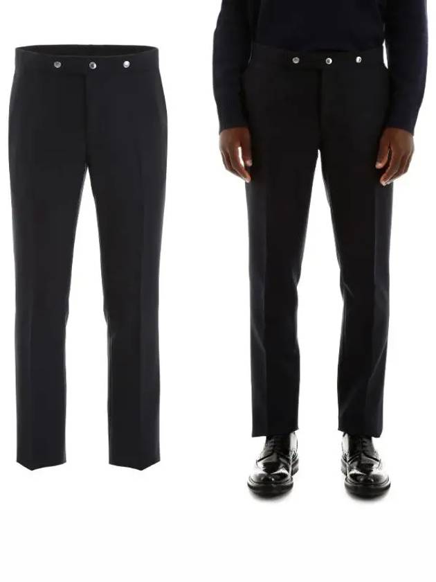 Triple Stud Classic Fit Straight Pants Black - BURBERRY - BALAAN 2