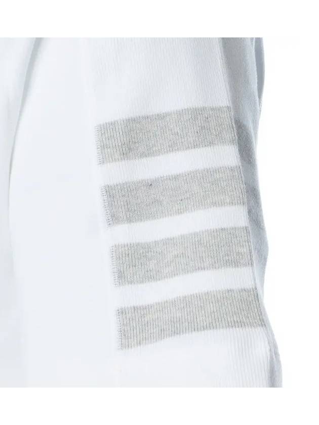 4-Bar Striped Cotton Short Sleeve T-Shirt White - THOM BROWNE - BALAAN 10