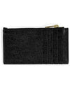 Monogram Fragment Zipper Card Wallet Black - SAINT LAURENT - BALAAN 3