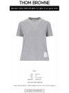 Center Back Stripe Classic Cotton Pique Relaxed Fit Short Sleeve T-Shirt Grey - THOM BROWNE - BALAAN 3