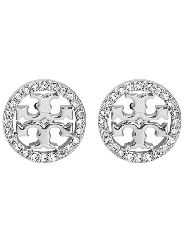 Miller Crystal Stud Earrings Silver - TORY BURCH - BALAAN 2