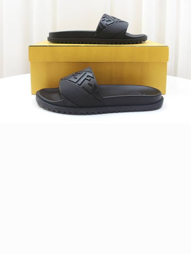 FF Logo Men s Slide Slippers Black Size 10 7X1377 - FENDI - BALAAN 3