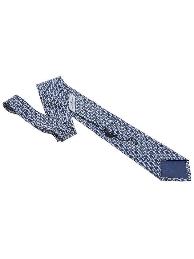 Hoopoe Print Silk Tie Blue - SALVATORE FERRAGAMO - BALAAN 5