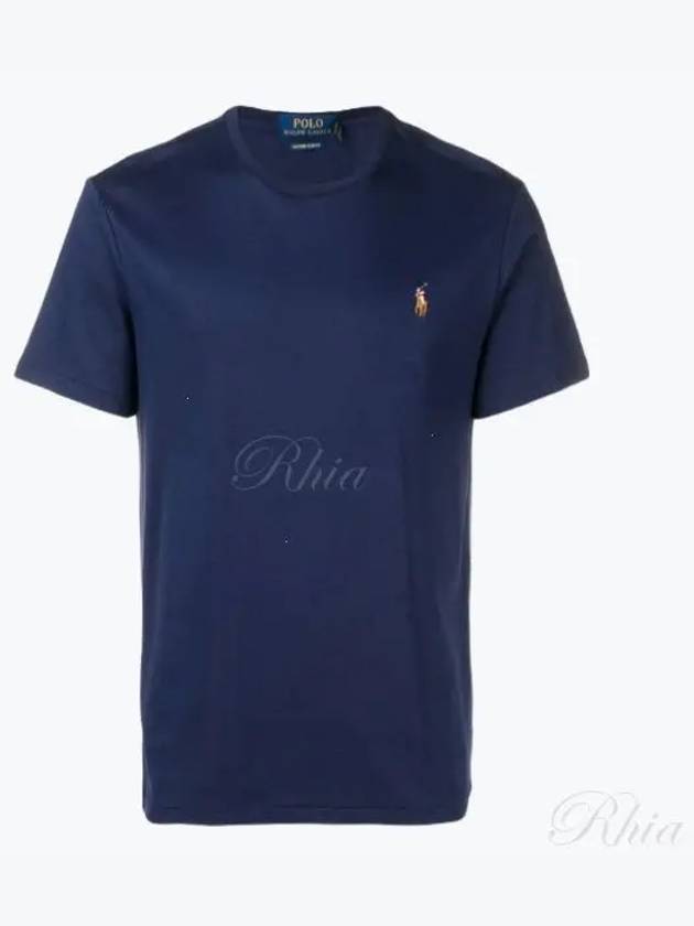 Embroidered Logo Pony Short Sleeve T-Shirt Navy - POLO RALPH LAUREN - BALAAN 2