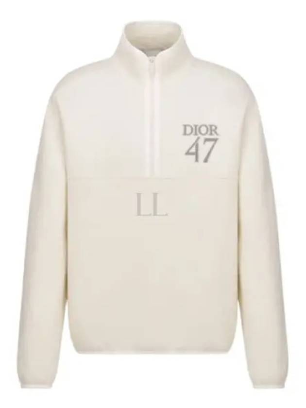 Stand Collar Regular Fit Sweatshirt White - DIOR - BALAAN 2