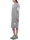 Classic Loopback 4-Bar Sweater Midi Dress Light Grey - THOM BROWNE - BALAAN 5