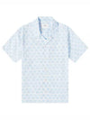 Heart Logo Printing Short Sleeve Shirt Blue - AMI - BALAAN 2