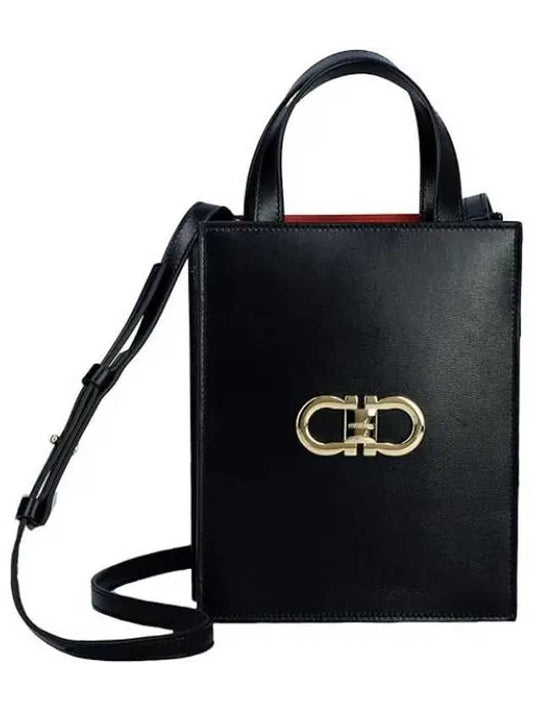 Mini Tote Bag Black - SALVATORE FERRAGAMO - BALAAN 2