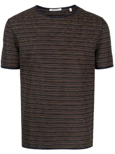 Striped Short Sleeve T-Shirt Navy Brown - OUR LEGACY - BALAAN 1