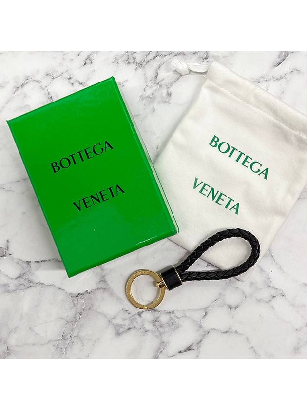 Intrecciato Lambskin Key Holder Black - BOTTEGA VENETA - BALAAN 3