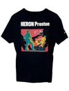 Round Neck Back Print Short Sleeve T-Shirt Black - HERON PRESTON - BALAAN 1