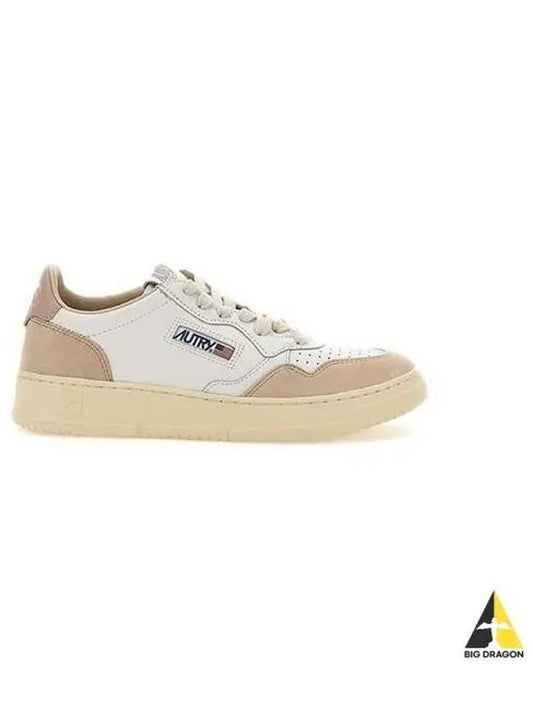 Medalist Leather Suede Low Top Sneakers White Pink - AUTRY - BALAAN 2