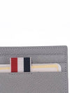 Pebble Calfskin 4-Bar Applique Note Card Wallet Grey - THOM BROWNE - BALAAN.