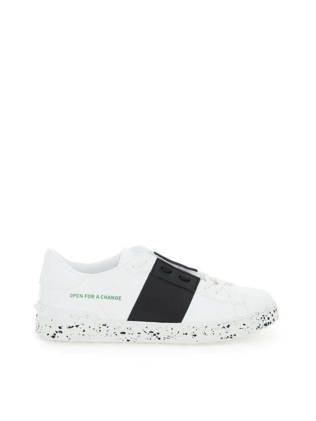 Open For A Change Low-Top Sneakers White Black - VALENTINO - BALAAN 1