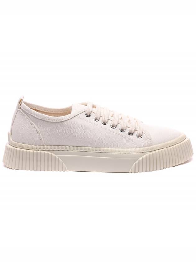 Canvas Low-Top Sneakers Ivory - AMI - BALAAN 4