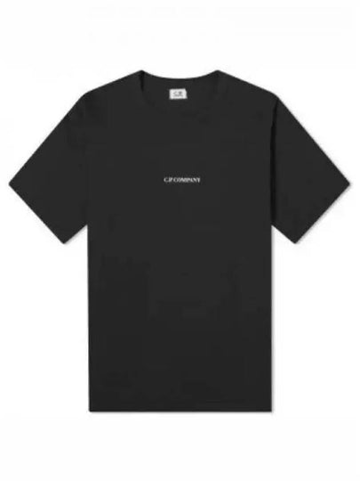 24/1 Jersey Garment Dyed Logo Short Sleeve T-Shirt Black - CP COMPANY - BALAAN 2