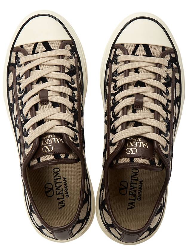 Toile Iconographe Low Top Sneakers Beige - VALENTINO - BALAAN 3